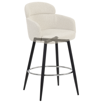 SELINA | Hotel Barhocker | Teddystoff | Beige