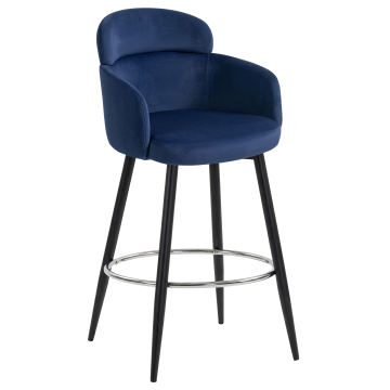 SELINA | Hotel Barhocker | Samt | Blau