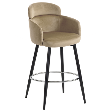 SELINA | Hotel Barhocker | Samt | Taupe