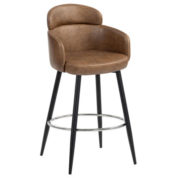 SELINA | Hotel Barhocker | Leder | Braun