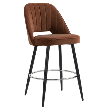 SOPHIE | Hotel Barhocker | Rot Bronze | Samt