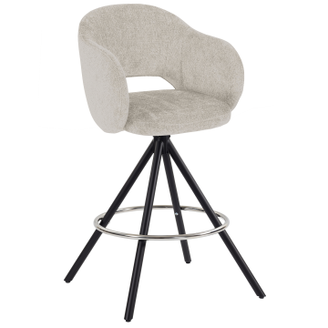 SVETLANA | Hotel Barhocker | Beige | Stoff/Textil | Drehfuß