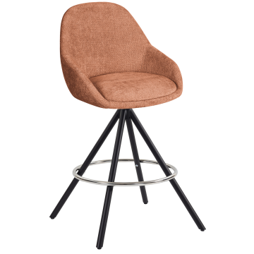 TIA | Hotel Barhocker | Orange | Stoff/Textil | Drehfuß