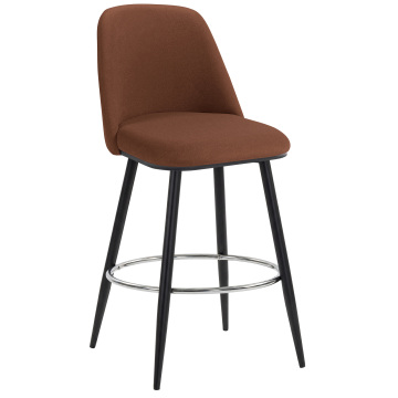 TINA | Hotel Barhocker | Samt | Rot Bronze | Drehfunktion