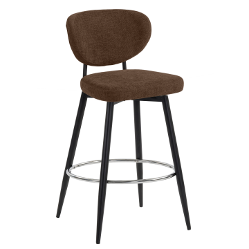 YARA | Hotel Barhocker | Braun | Stoff/Textil