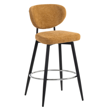 YARA | Hotel Barhocker | Honig Braun | Stoff/Textil