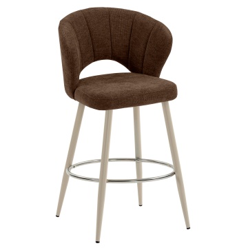 JOHANNA | Hotel Barhocker | Stoff/Textil | Braun