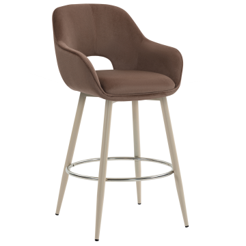 KATARINA | Hotel Barhocker | Samt | Braun