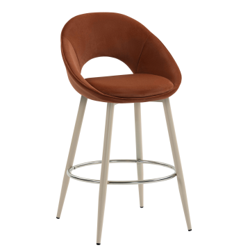 LIAM | Hotel Barhocker | Samt | Rot Bronze
