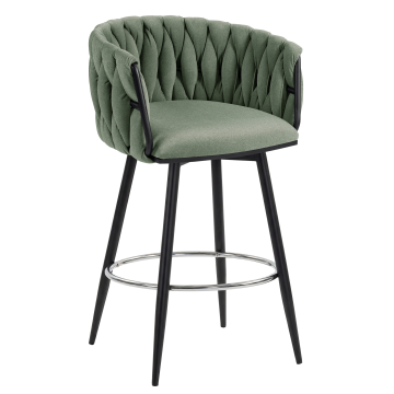 MARIS | Hotel Barhocker | Samt | Grau | Drehfunktion