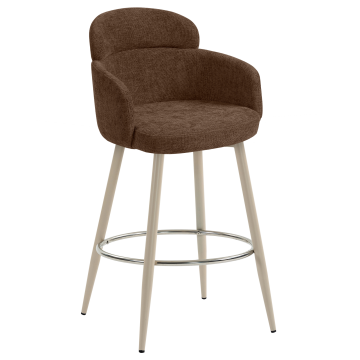 SELINA | Hotel Barhocker | Stoff/Textil | Braun
