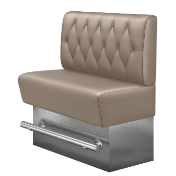 DenverE | Gastro Hochbank | B:H 160 x 136 cm | Taupe | Chesterfield Raute | Leder