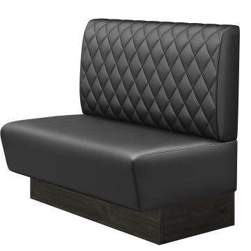 DENVER BIG | Gastrobank | B:H 100 x 103 cm | Schwarz | Raute | Leder