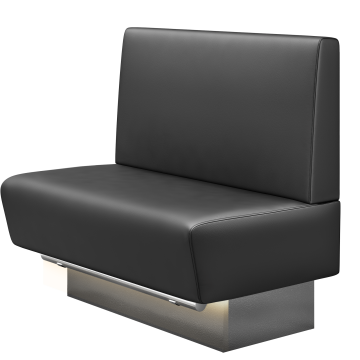 DENVER BIG | Gastro Hochbank | B:H 100 x 126 cm | Schwarz | Glatt | Leder | LED