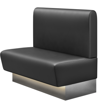 DENVER BIG | Gastrobank | B:H 100 x 103 cm | Schwarz | Glatt/ Rund | Leder | LED