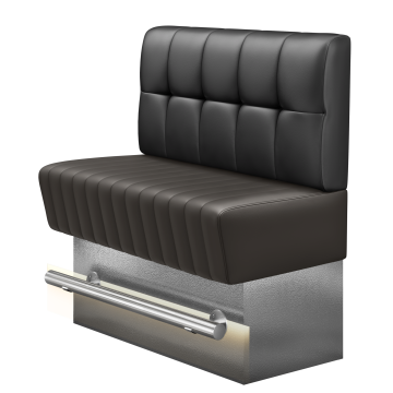 DENVER BIG | Gastro Hochbank | B:H 100 x 126 cm | Schwarz | Button | Leder | LED