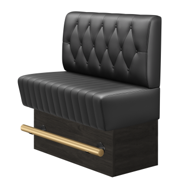 MATILDA | Gastro Hochbank | B:H 100 x 126 cm | Schwarz | Chesterfield Raute | Leder