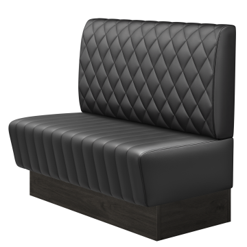 MATILDA | Gastrobank | B:H 100 x 103 cm | Schwarz | Raute | Leder