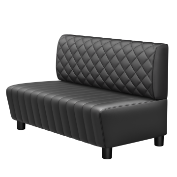 MATILDA | Gastro Lounge Bank | H: 100 x 74 cm | Zwart | Ruit | Leer