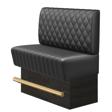 MATILDA | Gastro Hochbank | B:H 100 x 126 cm | Schwarz | Raute | Leder