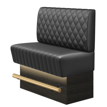 MATILDA | Gastro Hochbank | B:H 100 x 126 cm | Schwarz | Raute | Leder | LED