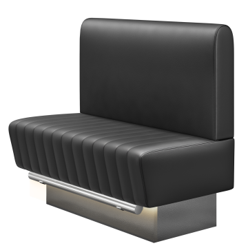 MATILDA | Gastro Hochbank | B:H 100 x 136 cm | Schwarz | Glatt/ Rund | Leder | LED