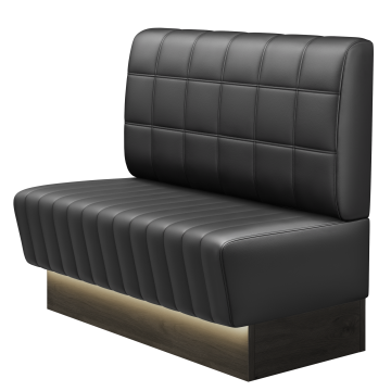 MATILDA | Gastrobank | B:H 100 x 103 cm | Schwarz | Blocks | Leder | LED