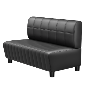 MATILDA | Gastro Lounge Bench | H: 100 x 74 cm | Black | Blocks | Leather