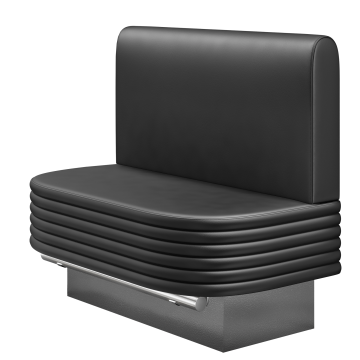 MATTHIAS | Gastro Hochbank | B:H 100 x 136 cm | Schwarz | Glatt/ Rund | Leder