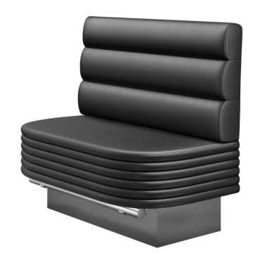 MATTHIAS | Gastro Hochbank | B:H 100 x 136 cm | Schwarz | Horizontal Gestreift Rund | Leder