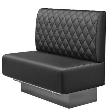 MELISSA | Gastro Hochbank | B:H 100 x 136 cm | Schwarz | Raute | Leder