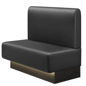 MELISSA | Gastrobank | B:H 100 x 103 cm | Schwarz | Glatt/ Rund | Leder | LED