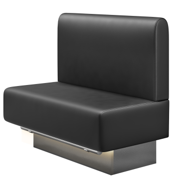 MELISSA | Gastro Hochbank | B:H 100 x 136 cm | Schwarz | Glatt/ Rund | Leder | LED