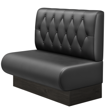 NINVA | Gastrobank | B:H 100 x 103 cm | Schwarz | Chesterfield Raute | Leder