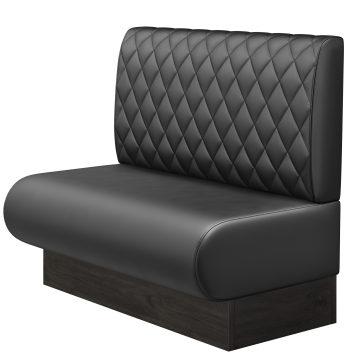 NINVA | Gastrobank | B:H 100 x 103 cm | Schwarz | Raute | Leder