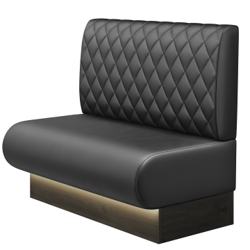 NINVA | Gastrobank | B:H 100 x 103 cm | Schwarz | Raute | Leder | LED