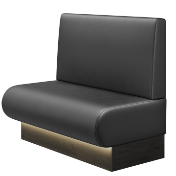 NINVA | Gastrobank | B:H 100 x 103 cm | Schwarz | Glatt/ Eckig | Leder | LED
