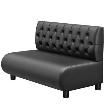 NINVA | Gastro Lounge Bank | B:H 100 x 74 cm | Schwarz | Chesterfield | Leder