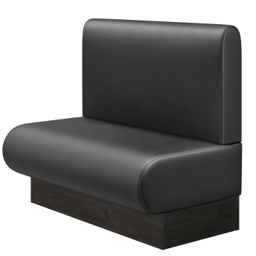 NINVA | Gastrobank | B:H 100 x 103 cm | Schwarz | Glatt/ Rund | Leder