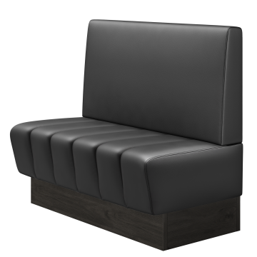 TANJA | Gastrobank | B:H 100 x 103 cm | Schwarz | Glatt/ Eckig | Leder
