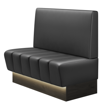 TANJA | Gastrobank | B:H 100 x 103 cm | Schwarz | Glatt/ Eckig | Leder | LED