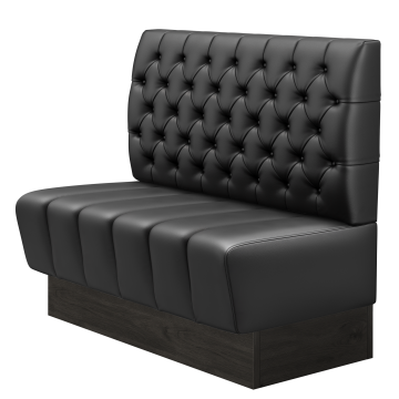 TANJA | Gastrobank | B:H 100 x 103 cm | Schwarz | Chesterfield | Leder