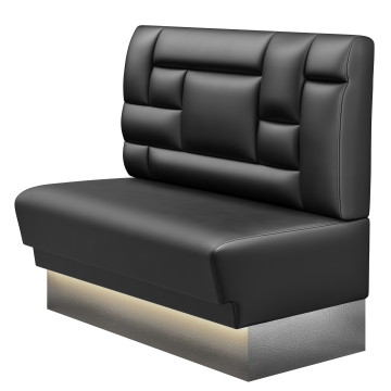 TATJANA | Gastrobank | B:H 100 x 103 cm | Schwarz | Tetris Design | Leder | LED