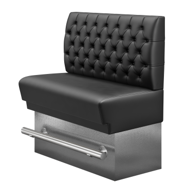 TATJANA | Gastro Hochbank | B:H 100 x 126 cm | Schwarz | Chesterfield | Leder