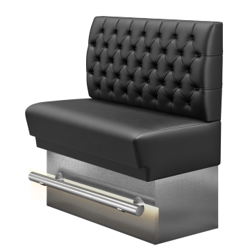 TATJANA | Gastro Hochbank | B:H 100 x 126 cm | Schwarz | Chesterfield | Leder | LED