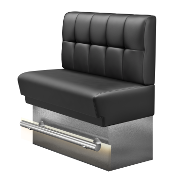 TATJANA | Gastro Hochbank | B:H 100 x 126 cm | Schwarz | Button | Leder | LED