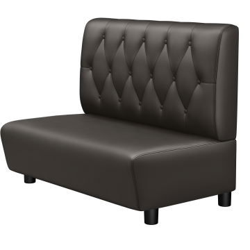 DENVER BIG | Gastro Lounge Bank | B:H 100 x 94 cm | Braun | Chesterfield Raute | Leder