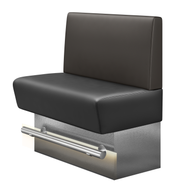 DENVER BIG | Gastro Hochbank | B:H 100 x 136 cm | Braun | Glatt | Leder | LED