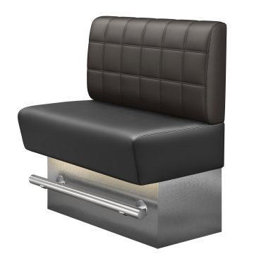 DENVER BIG | Gastro Hochbank | B:H 100 x 126 cm | Braun | Blocks | Leder | LED