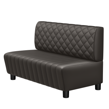 MATILDA | Gastro Lounge Bank | H: 100 x 74 cm | Bruin | Ruit | Leder